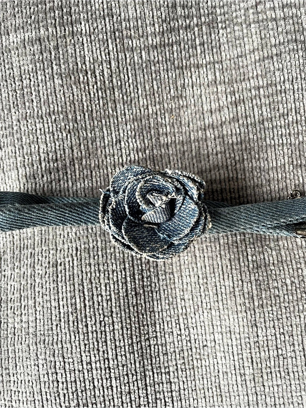 Denim Flower Choker Necklace